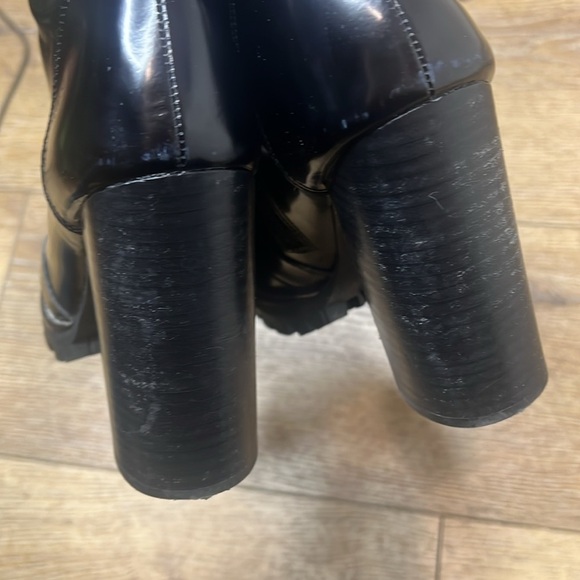 Jeffrey Campbell Legion Black Leather Lace Up Chunky Ankle Boots Size 8.5M - Picture 7 of 10